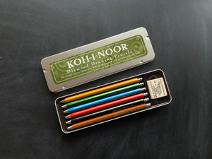 Koh-I-Noor Diamond Drawing Pencil Set  2.0mm ダイヤモンド ドローイングペンシル 6色セット